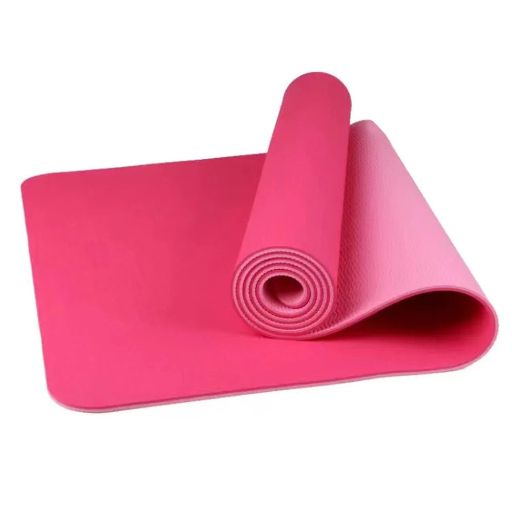 High Density 8mm Thick TPE Yoga Mat Anti-Slip Fitness Home Gym Cushion Customized Logo