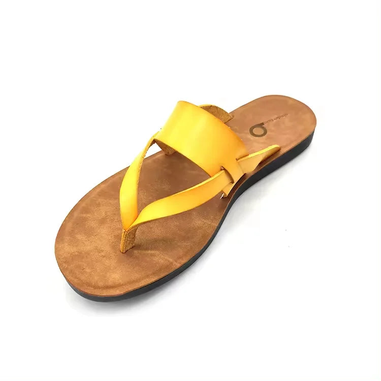 Women's New Summer Flip-flops Sandals Genuine Leather Light Weight Breathable Anti-slippery Outdoor for