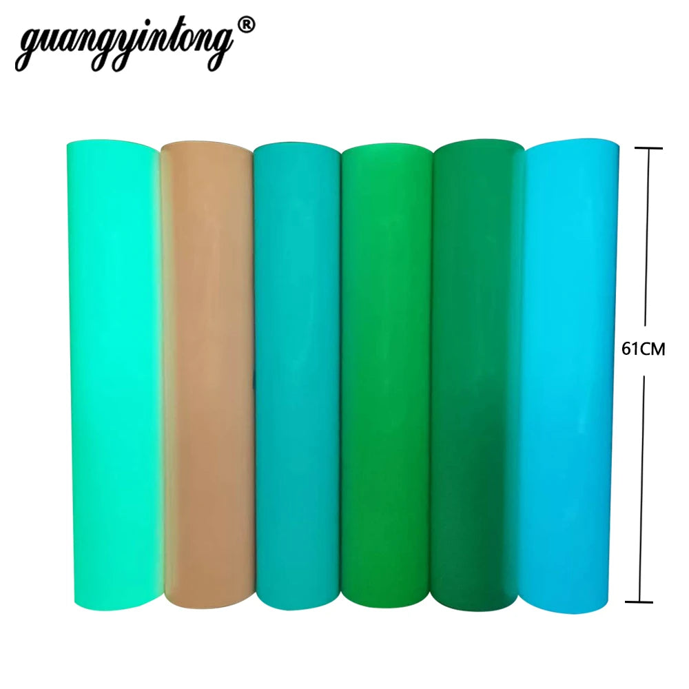 Guangyintong Washable High-Temperature Glow in Dark PU Heat Transfer Film for Clothes with Cold Peel & Hot Peel Application