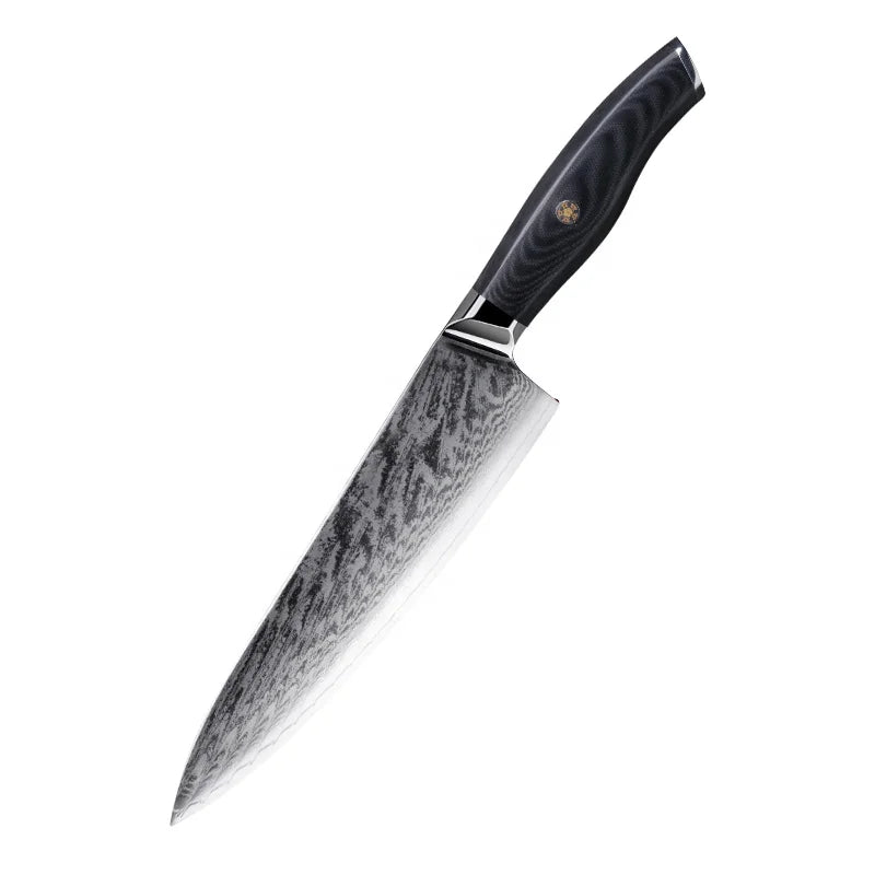 GOODA GA-8004 8 Inch Japanese VG-10 Damascus Steel Chef Knife G10 Full-Tang Handle Eco-Friendly Craftsman Style Professional