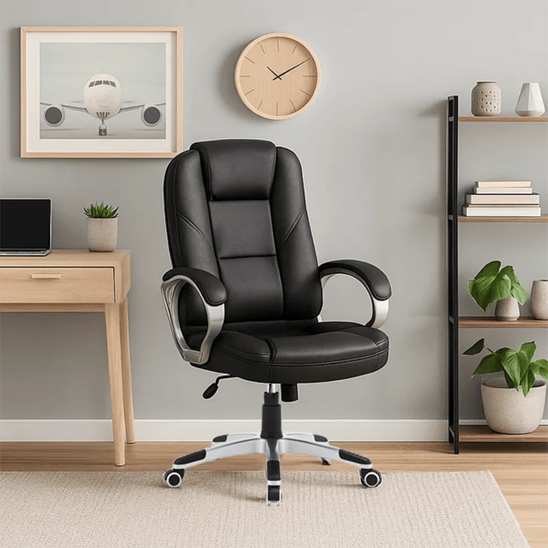 Lumbar Support Arms Executive Office Chair Massage Rolling Swivel Pu Leather Chair