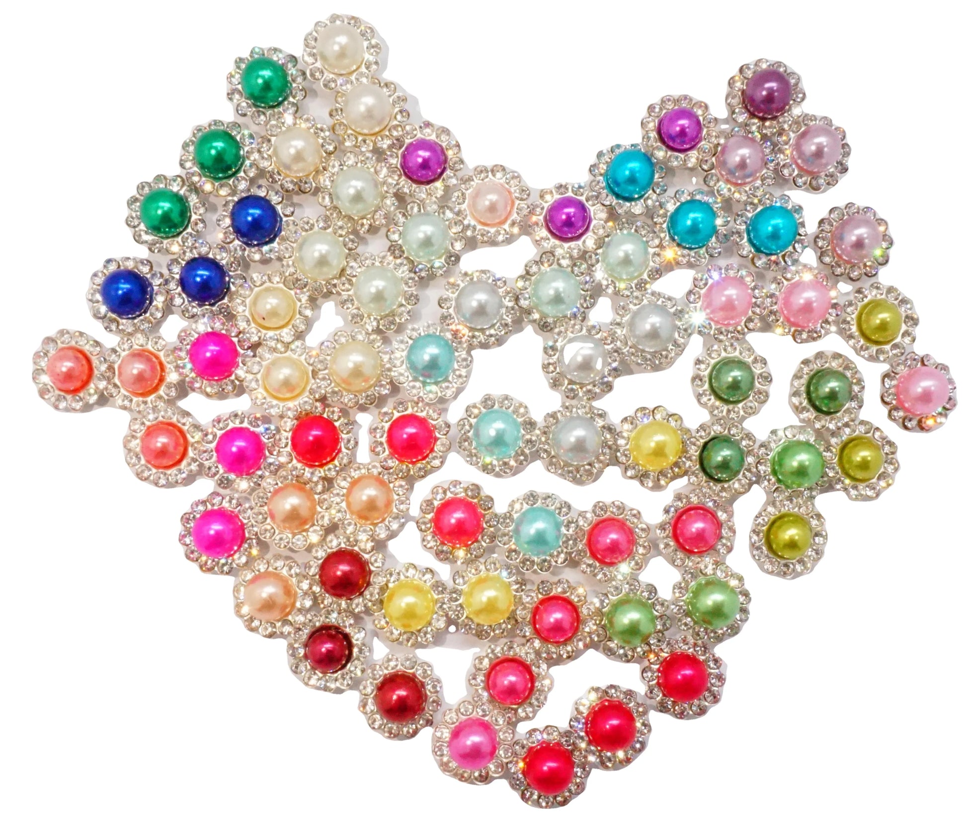Factory Direct 10mm Pearl Flat Back Rhinestone Beads DIY Inlaid Loose Gold/Silver Durable Metal Gold/Silver Bottom Garment Be