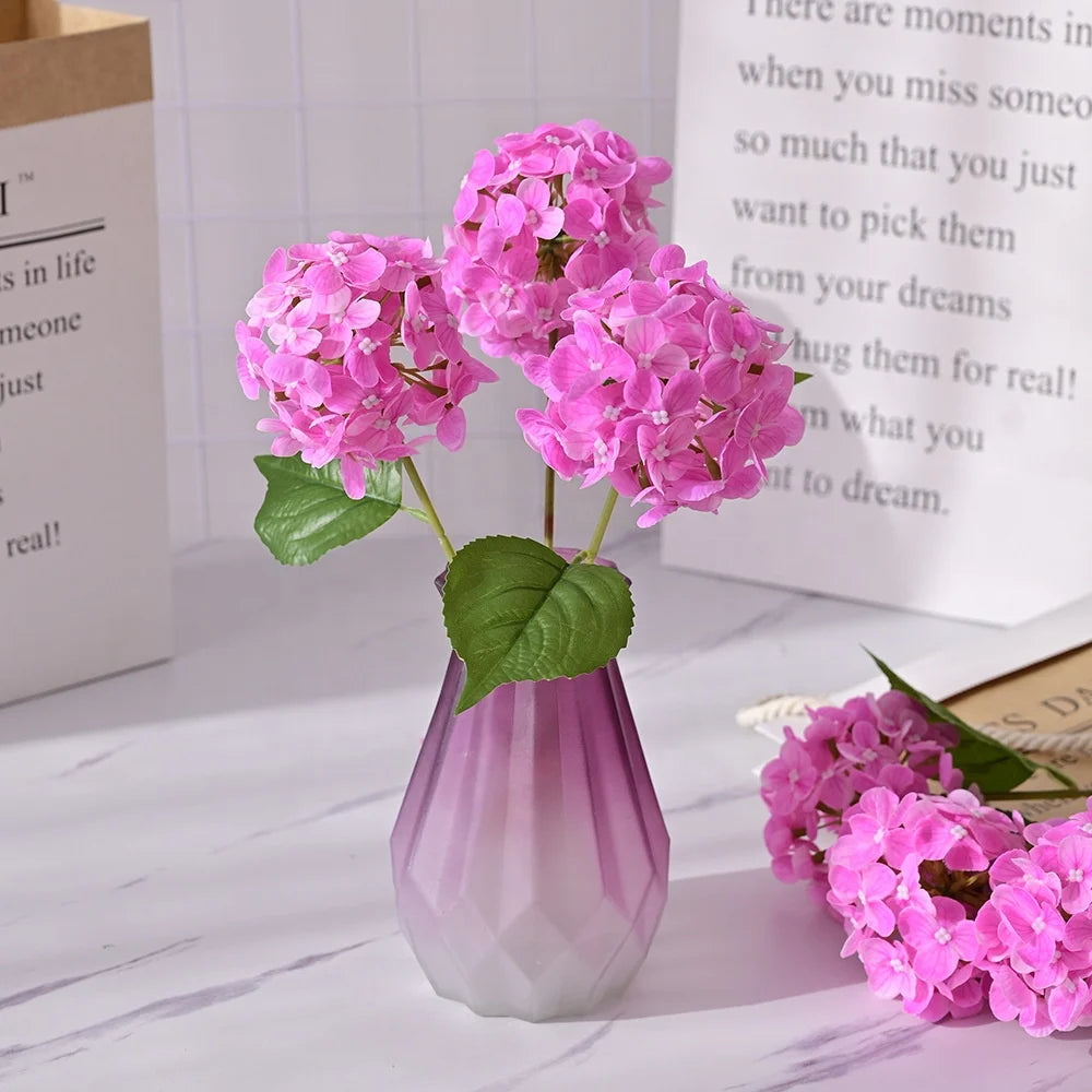 JCF265 Popular Wholesale Real Touch Silk White Blue Hydrangea Heads Home Wedding Flores Decorative Artificial Flower