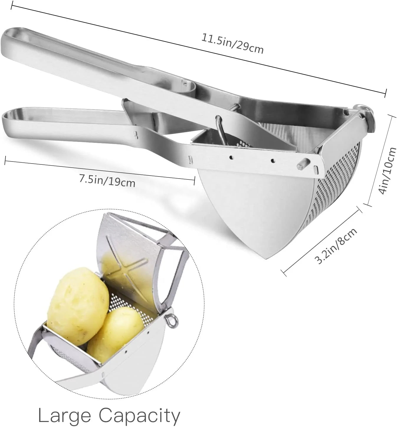 New Model Potato Ricer Triangle Stainless Steel Potato Masher for Commercial and Home Use Kitchen Tool