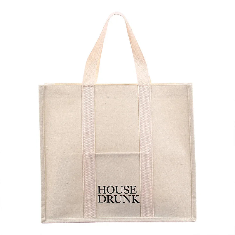 Top Quality Canvas Tote Bag with Inside Pockets OEM Men Canvas Bag logo Printed Canvas Laptop Bag