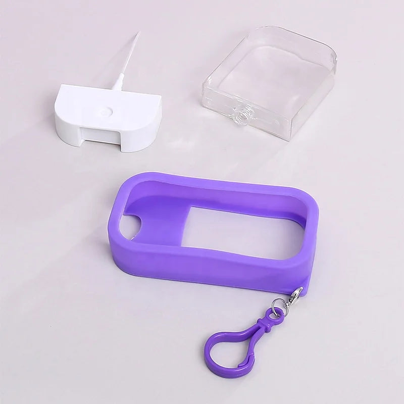 2024 New Design Luxury Empty Purple Plastic Ready to Ship Small Perfume Refillable Credit Card Fine Mist Spray Bottle Keychai