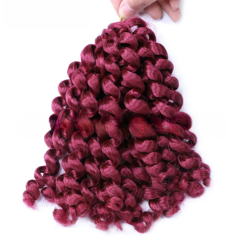 Wholesale Dyed Bounce Curly Crochet 8 Inch Wand Curl Short Braiding Extensions High Temperature Fiber Hot Water Setting Black