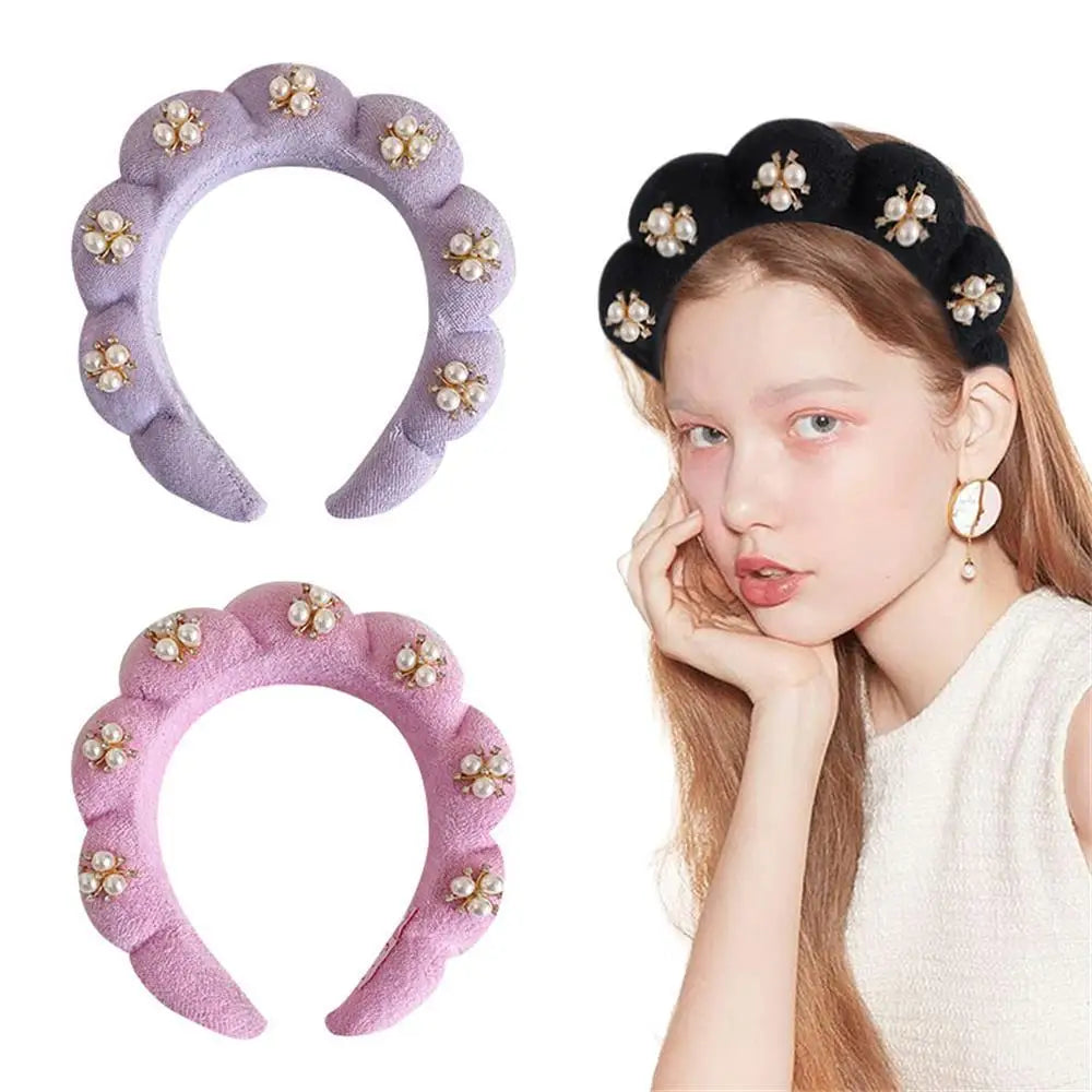 Ladies Hair Accessories Fashion Girls Towel  Hairband Pearl Accessories Hair Hoop for Women