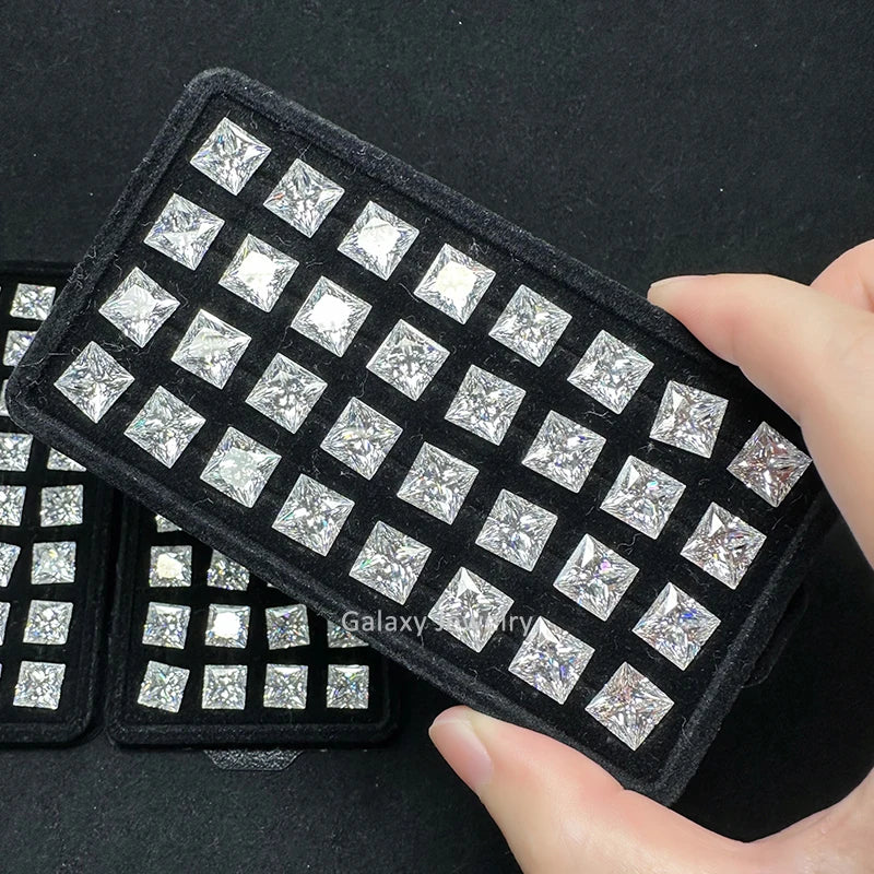 Moissanite Loose Diamonds Fancy Shape Princess Cut D Color Factory Wholesale Square Moissanite Loose Stones