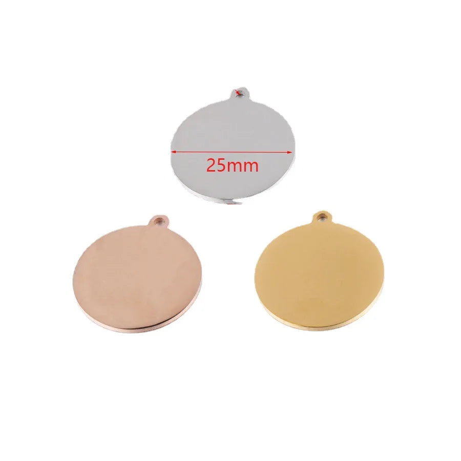 Factory Customization Personalized Mirror Polished Stainless Steel Hollow Pet Blank Label Round Pendant Jewelry Wholesale