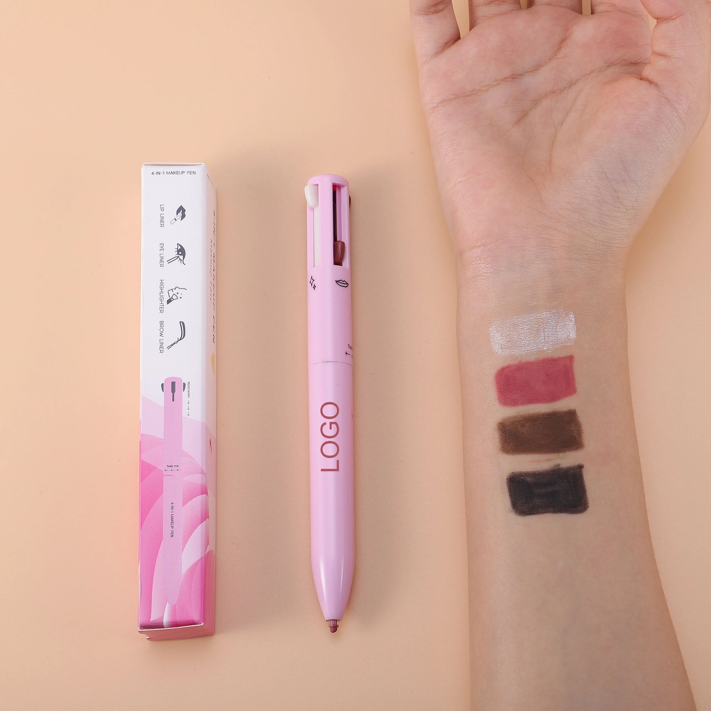 Makeup Products for Women Cosmetics Maquillaje Private Label Eyeliner Eye Brow Lipliner Highlighter 4 in 1 Makeup Pencil
