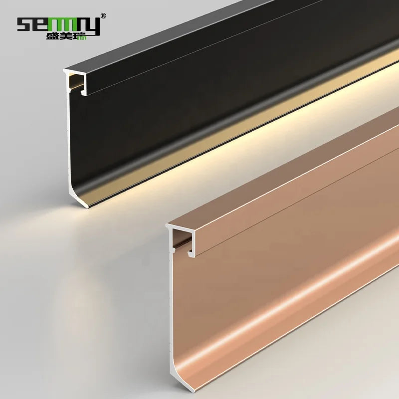 Hotel Customized Free Sample Aluminium LED Skirting Board Aluminum Alloy Baseboards With Led Light