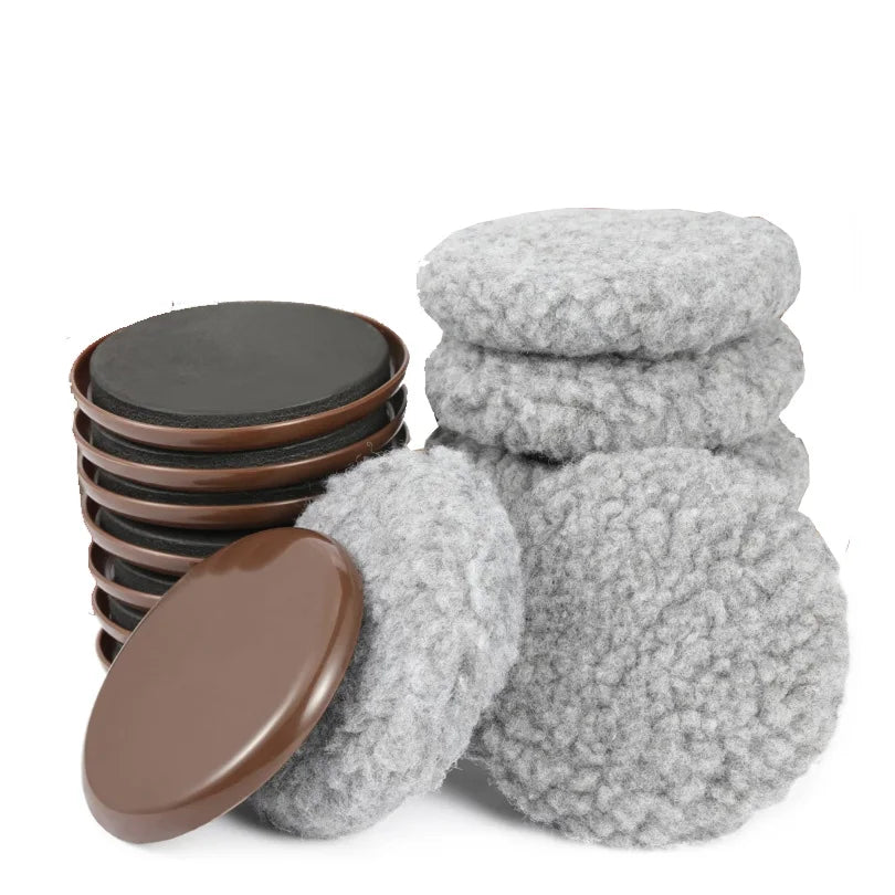 Round Furniture Moving Sliders Pads Kit for Carpeted and Hard Floor Surfaces Felt Pads Suitable for All the Furniture
