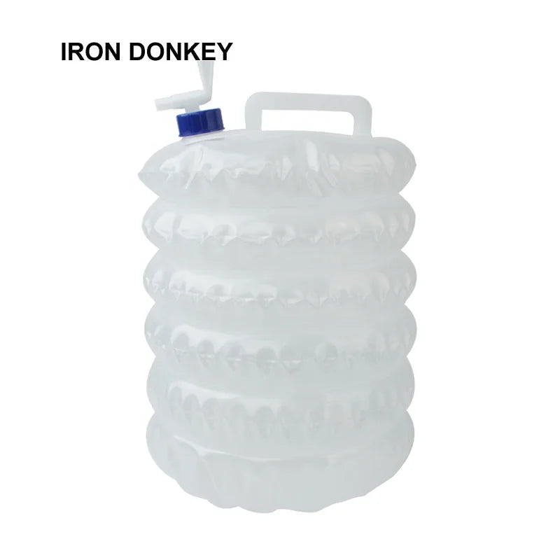 10L Retractable Water Bucket Portable Drinking Water Container With Faucet Outdoor Camping Storage
