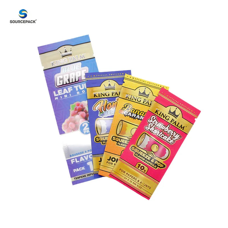 Aluminized Foil Resealable Ziplock Food Candy Gummies Pack Smell Proof Cigar Pre Rolled Packaging Mylar Bag with Window