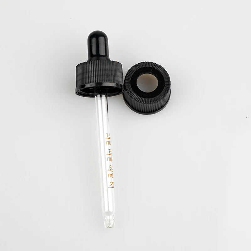 High Quality 22-400 Plastic Bottle Dropper Cap with Length Glass Pipette for boston Bottles