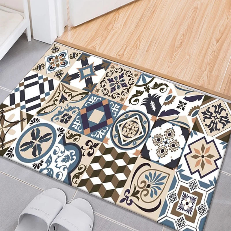 3d Crystal Velvet Printed Polyester Carpet and Rug Kitchen Floor Mat