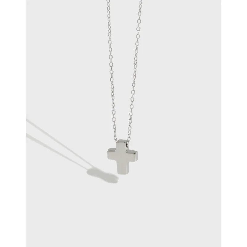 S925 Sterling Silver Chunky Cross Men Necklace Pendant Gothic Couple Necklace Fashion Jewelry Necklaces for Women Wholesale