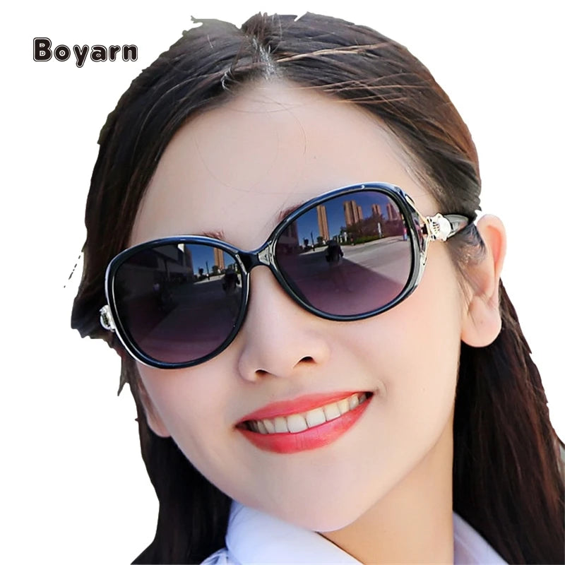 Boyarn NEW Fashion Vintage Round Female Sunglasses Women Brand Designer Feminine Sun Glasses Women's Pixel Glasses Wholesale
