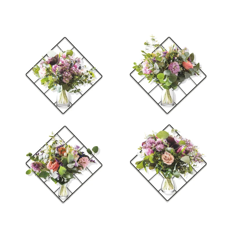 New Design Plant Flowers Wall Stickers Creative Living Room Decals Bedroom Decorative Pot Culture Wallpaper TV Background Mur