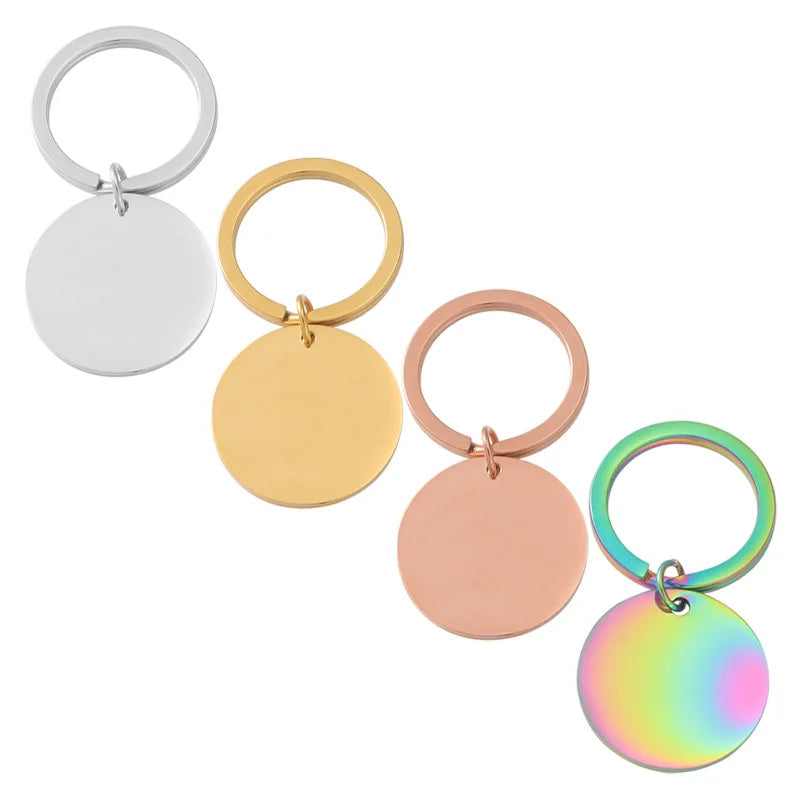 Stainless Steel Key Chain Custom Jewelry Personal Logo Key Chains Men Metal Laser Engravable Keychain Name