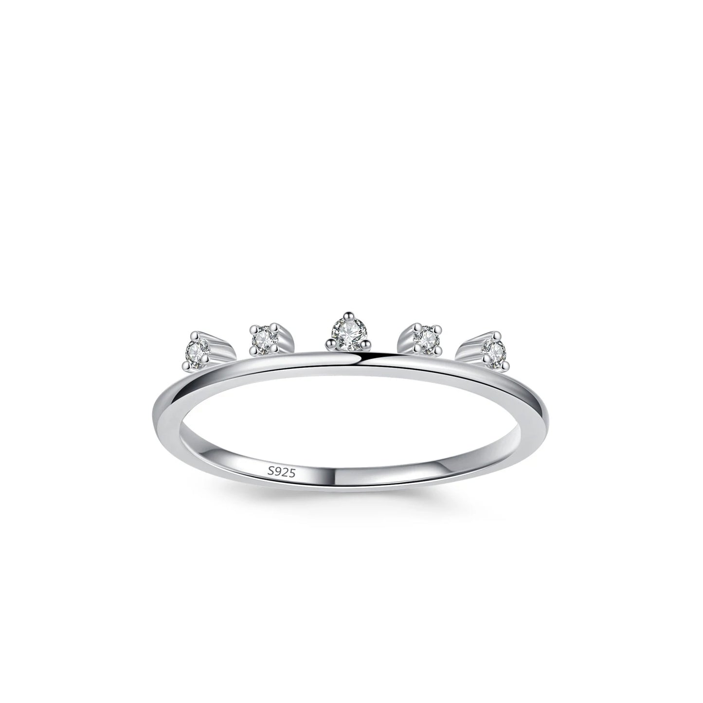 Simple 925 Sterling Silver Irregular Zircon Ring Light Luxury Fine Jewelry Cubic Zirconia Wedding Rings for Women Party Gift