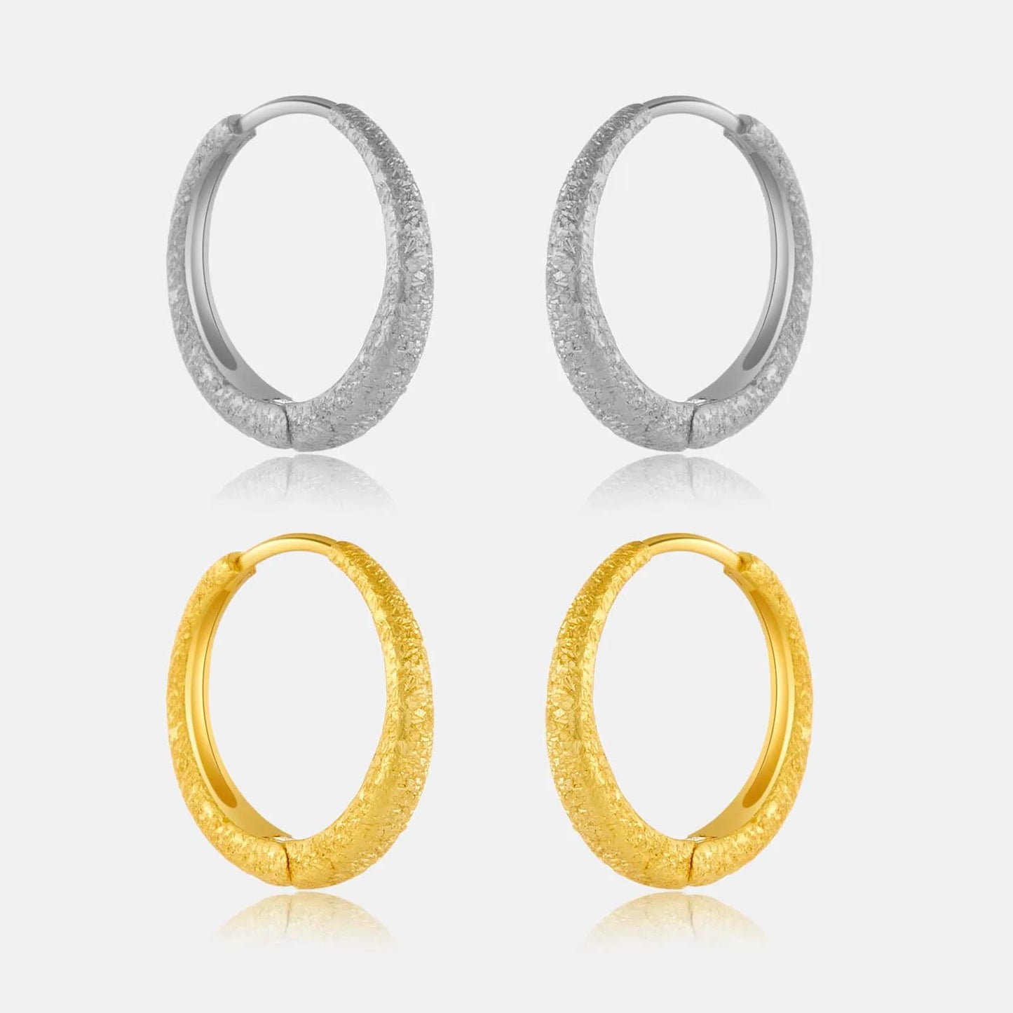 FUAMAY Large Hoop Sterling Silver Hammered Earrings Wholesale-925-sterling-silver-earring-jewellery Ohrringe Large Earrings