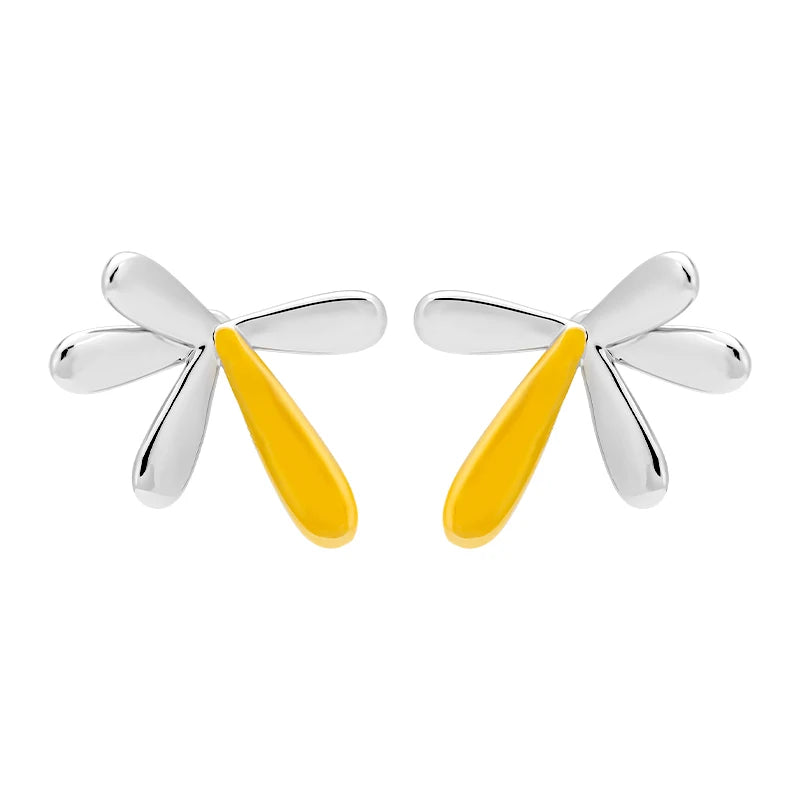 Elegant Flowers Stud Earrings Unisex 18K Gold Plated Dual Color Trendy Brass Jewelry for Weddings Parties OEM ODM Manufacture