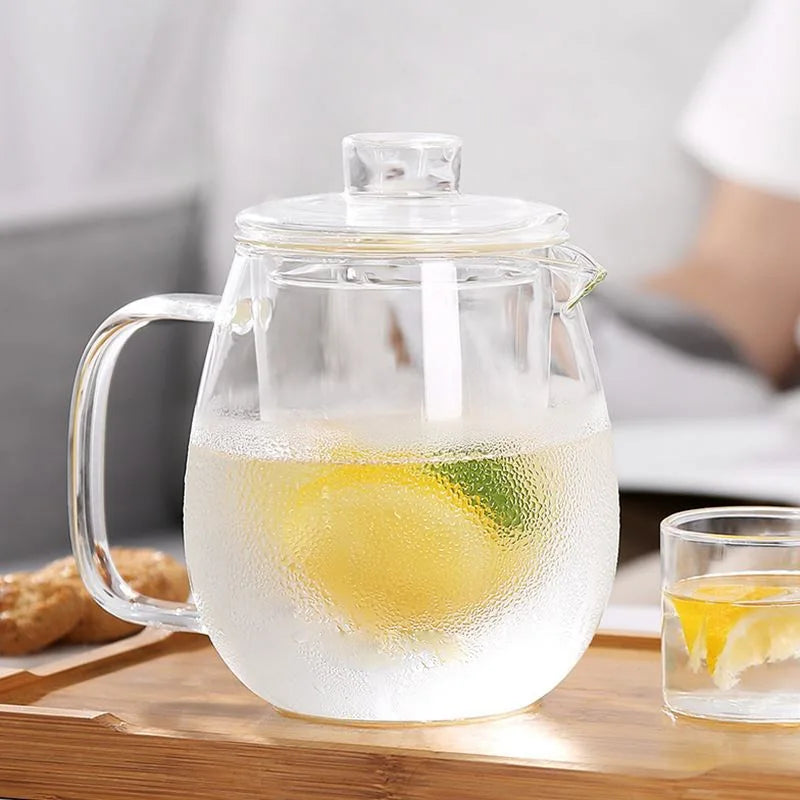 20oz Borosilicate Glass Teapot Removable Infuser Loose Leaf Blooming Tea Maker Stove Top Clear Kettle Set Filter Portable