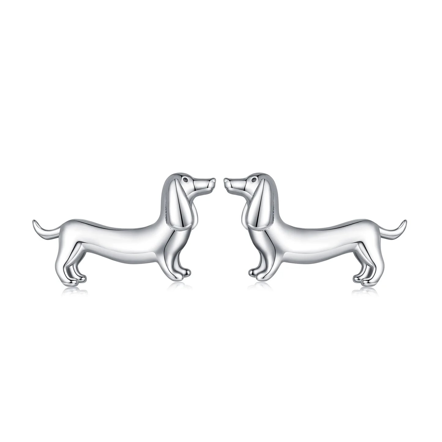 925 Sterling Silver Cute Dachshund Dog Stud Earrings for Women Original Animal Studs Earring Delicate Girl Jewelry Gift SCE15