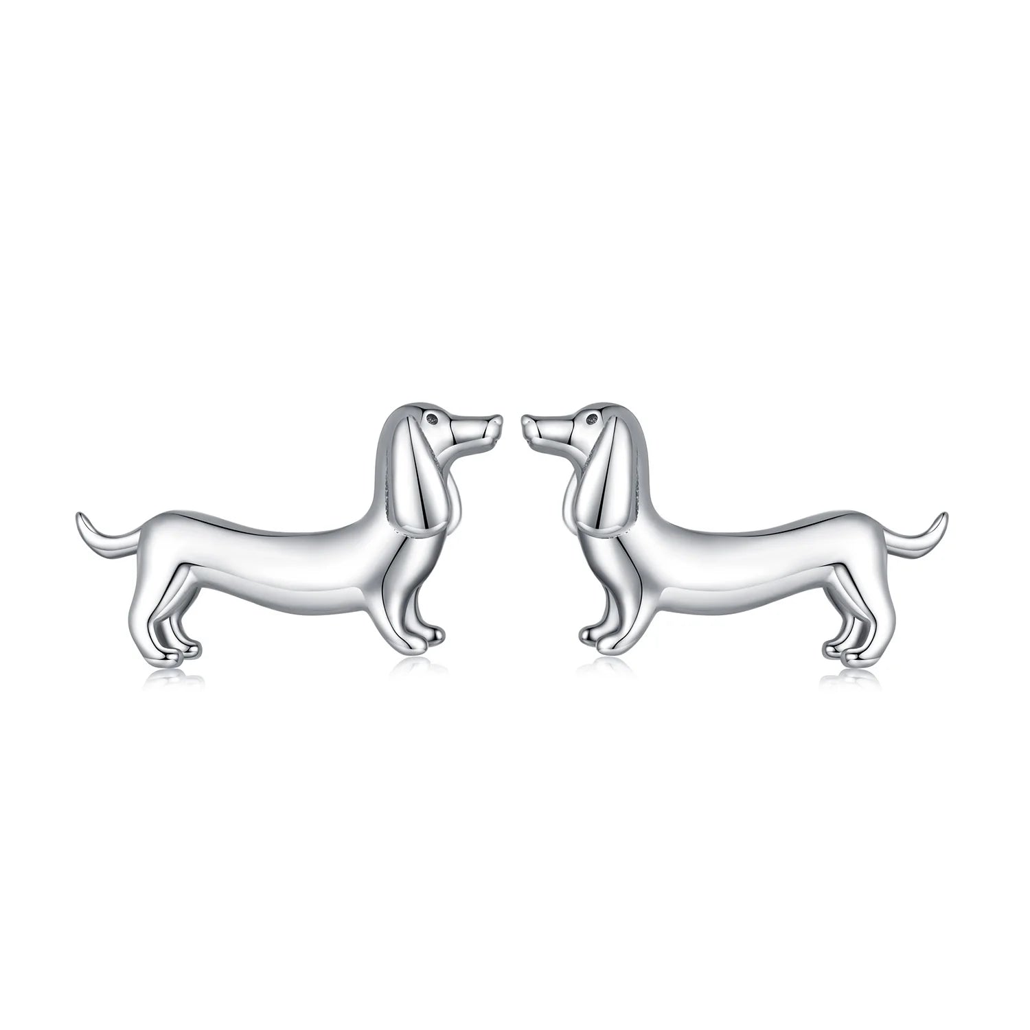 925 Sterling Silver Cute Dachshund Dog Stud Earrings for Women Original Animal Studs Earring Delicate Girl Jewelry Gift SCE15