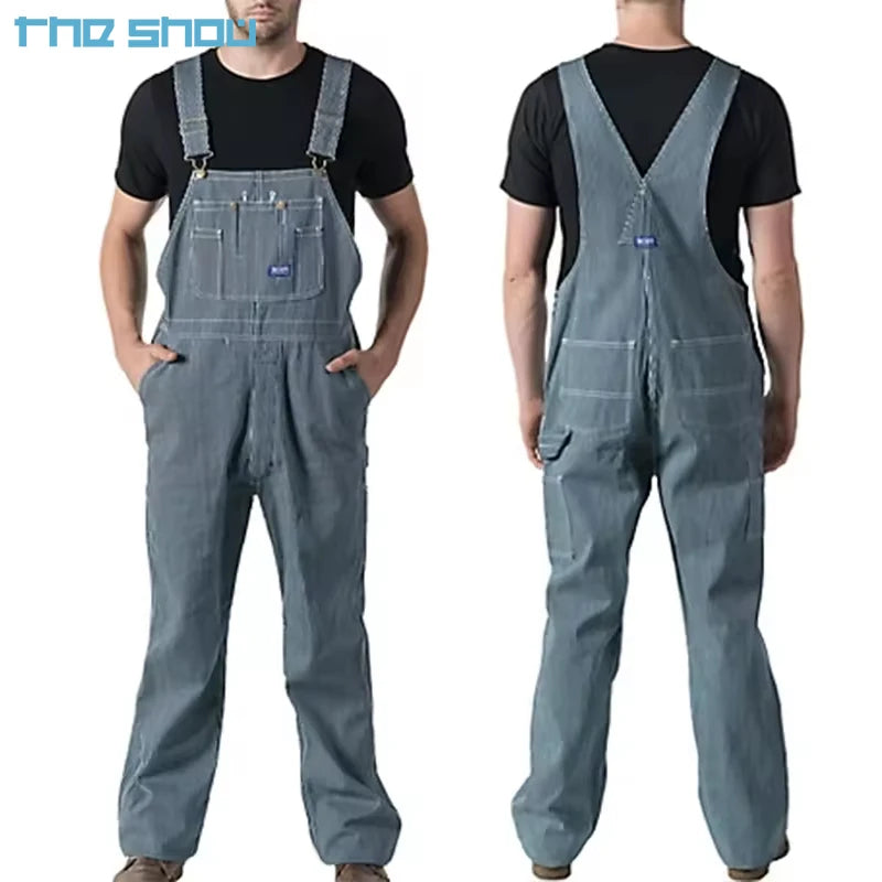 Men's Bib Overall Big and Tall Denim Overalls Casual Duck Bib Overall Regular Fit Fashion Jean With Pockets Jumpsuit