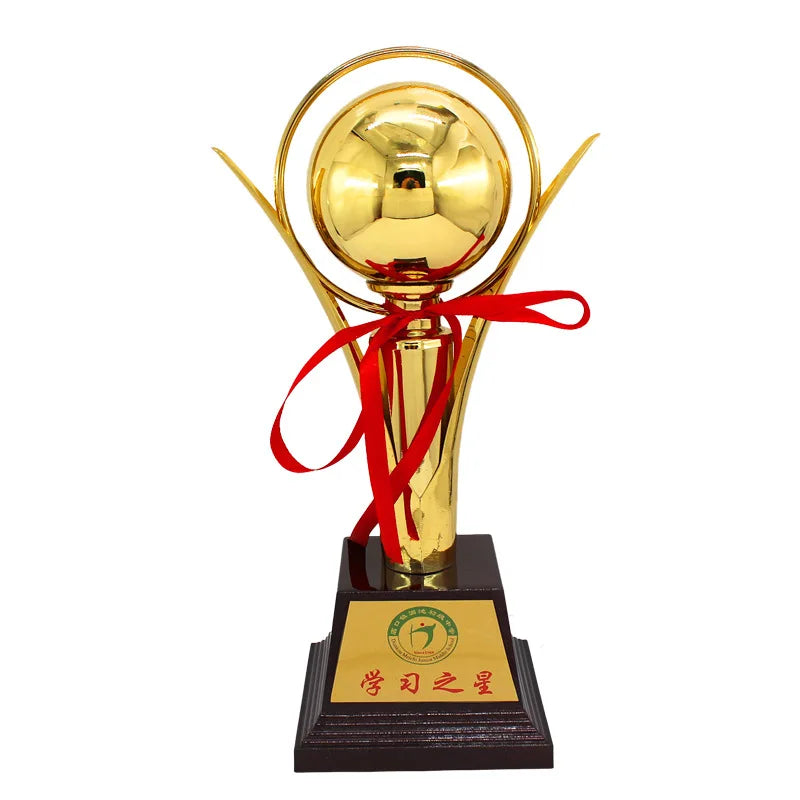 2025 Metal Trophy Customized High-End Football and Basketball Championship Trophy Creative Student Trophy
