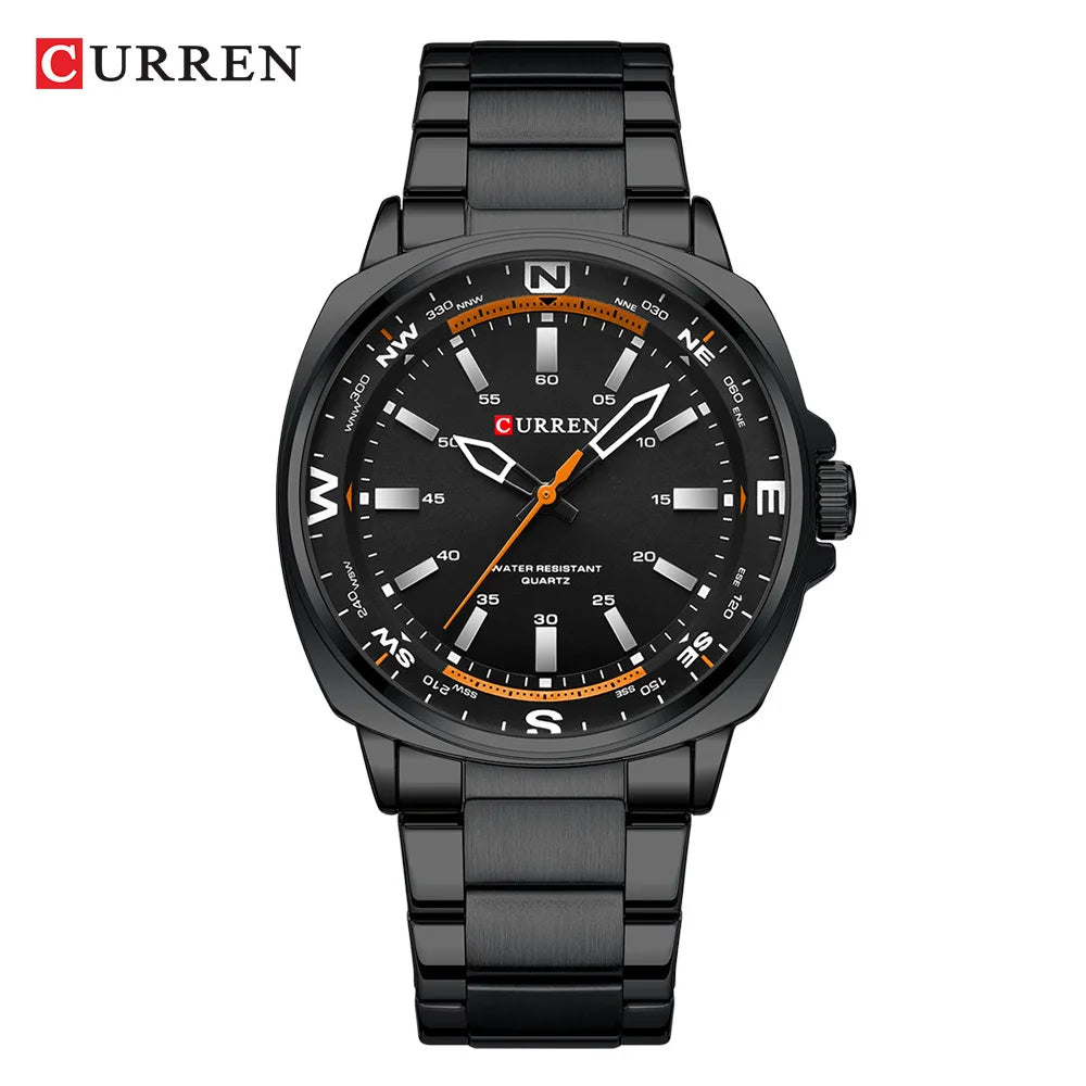 CURREN Brand 8455 Quartz Watch for Men Waterproof Sport Watches Mens Business Stainless Steel Wristwatch Male Clock