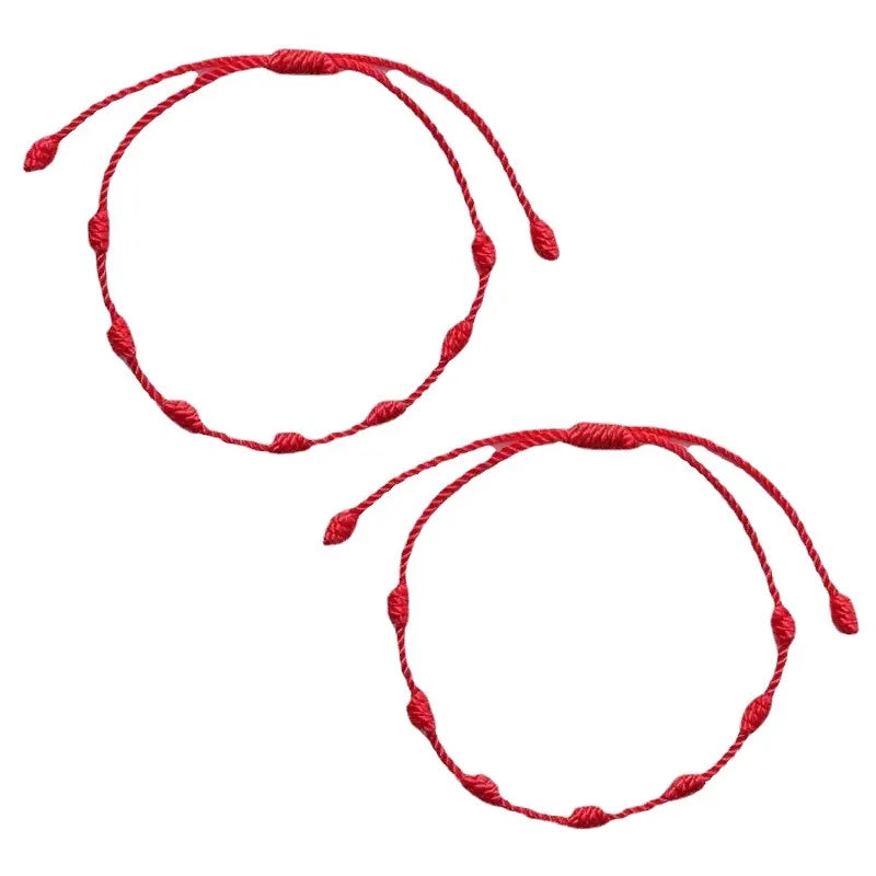 HOT Selling Classic Friendship Bracelet Adjustable 7 Knots Red String Bracelet Handmade Jewelry Good Luck Amulet Rope Bracele