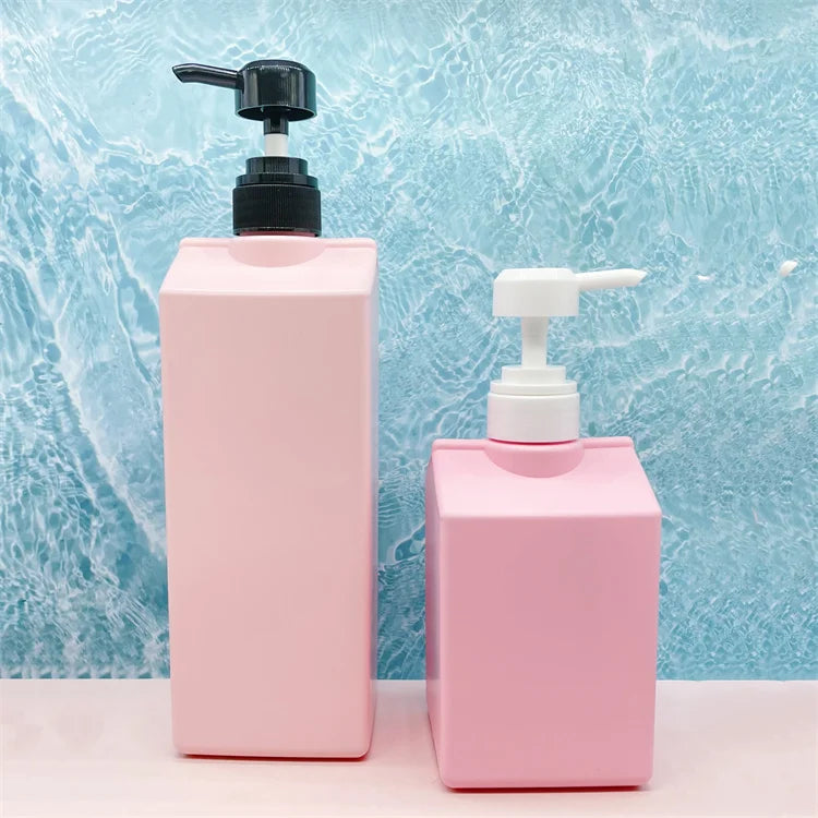 500ml 1000ml Pink Hand Press Pump Plastic Cleaning Hand Wash Soap Liquid Bottles