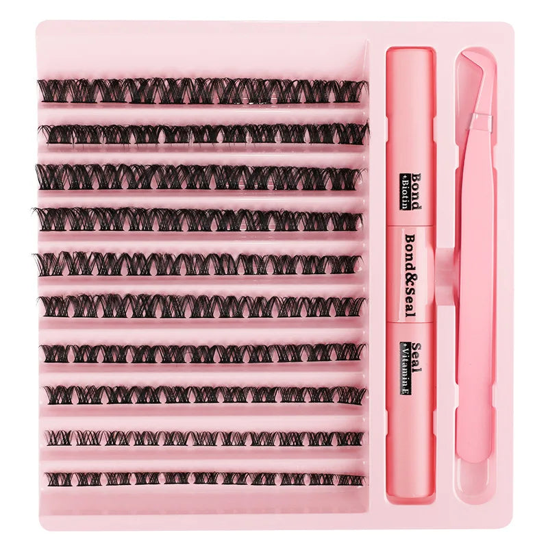 Eyelash Extension DIY Lashes Segmented Kit Lash Extension Kit Pre-Cut Segment Cluster Lashes Eyelashes DIY