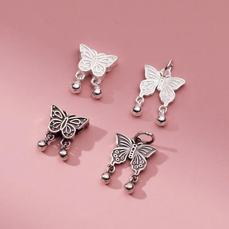 DIY 925 Sterling Silver Butterfly Charm Beads Accessories for Jewelry Making Wholesale