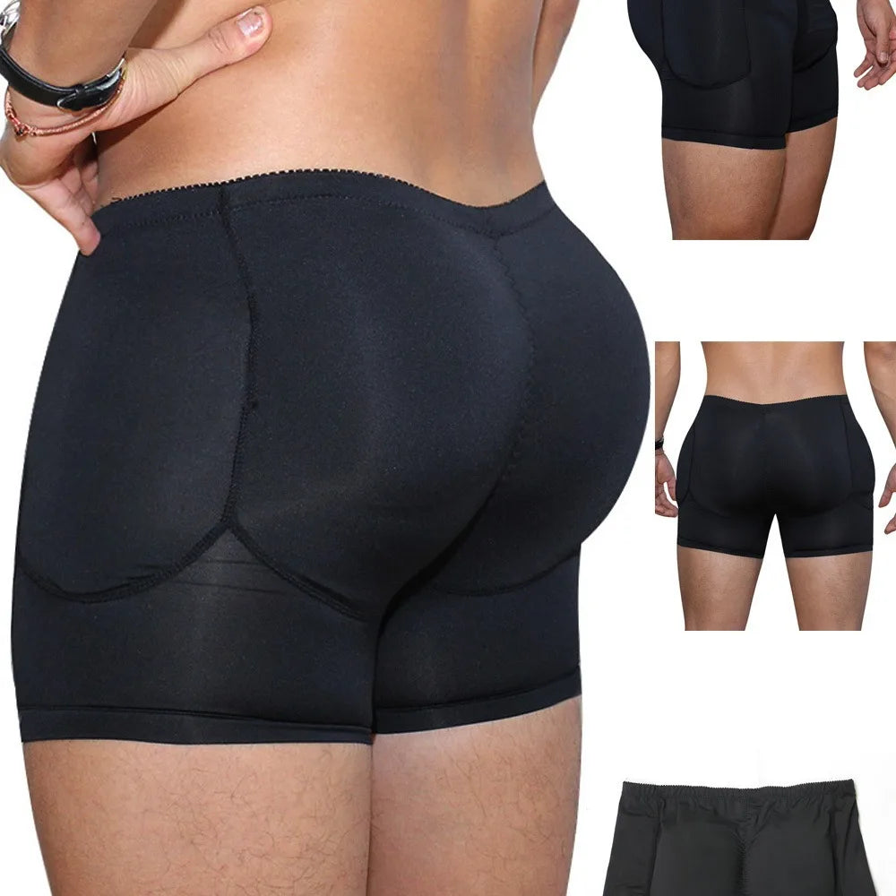 Men's Breathable Knitted Underwear Quick Ship Padded Panties and Boxers Thigh and Hips Shaper Butt Lifter