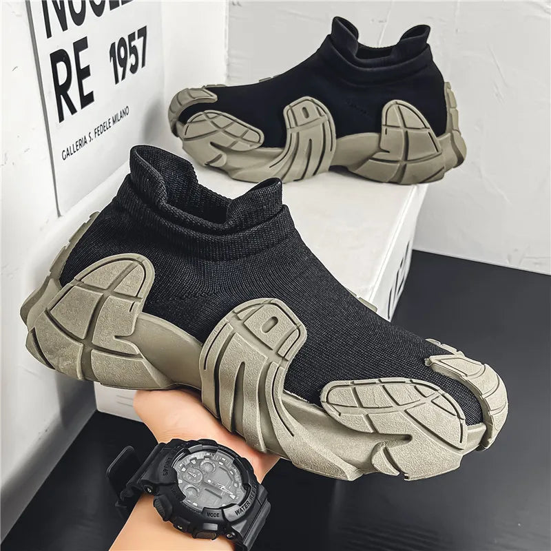 In Stock Factory Man Cheap Breathable Custom Sock Shoes Walking Sports Shoes Wedge Sneakers