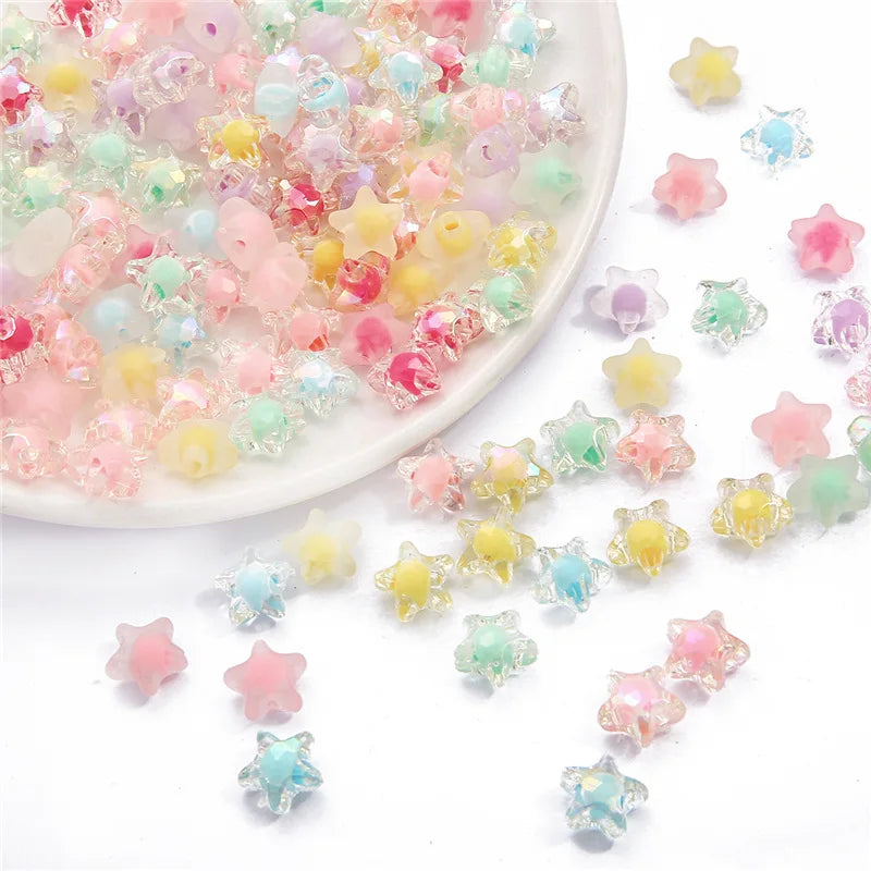 Hot Sale Beads Acrylic Wholesale 30g/bag 11mm Five-pointed Star Beads Within Beads for Diy Earring