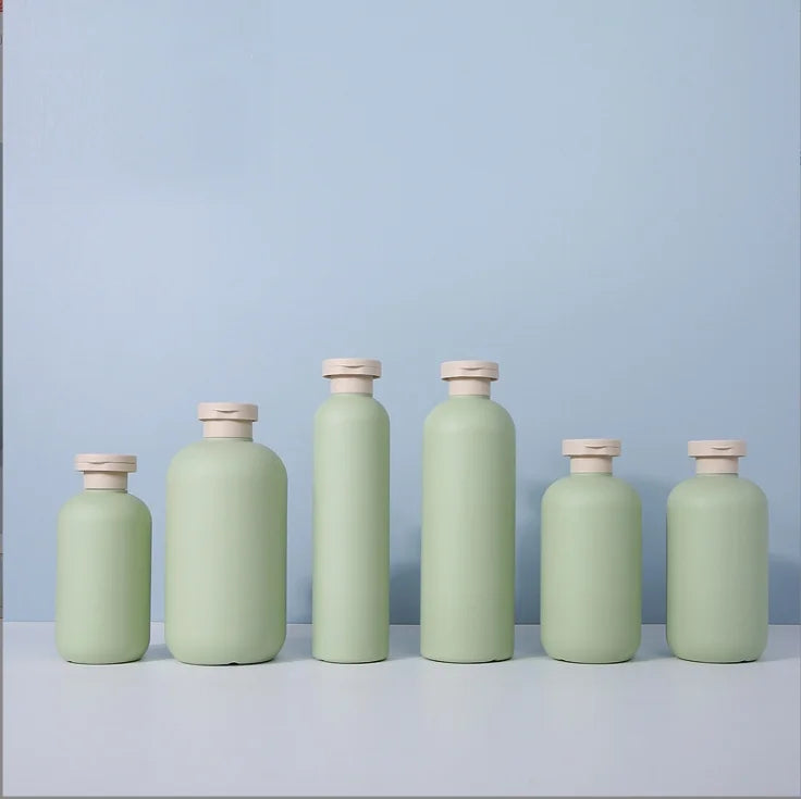 Spot 200ml 500ml Flap Empty Bottle Package Green Plush Shampoo Bottle Shower Gel Split Flask