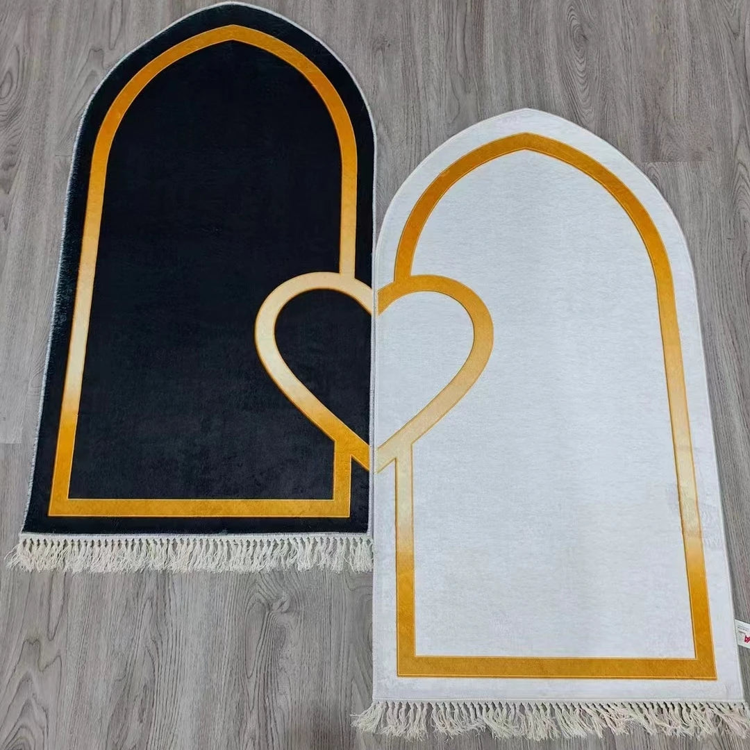 Love Shape Prayer Blanket for Couple Gift Mosque Prayer Printing Carpet and Rugs Muslim Worship Blanket Tapis