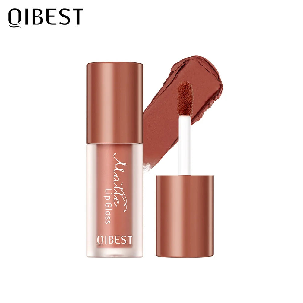 QIBEST 12 Color  New Lip Glaze Matte Lip Gloss Liquid Lipstick Long-lasting Moisturizing Matte Beauty Lip Makeup