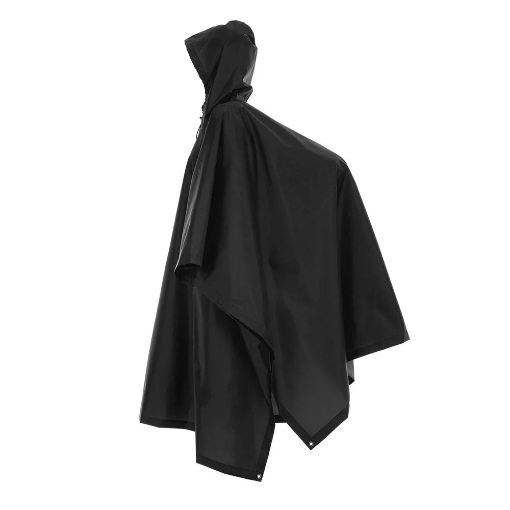 Waterproof PVC Coated Black Fashionable Breathable Lightweight Universal Adult for Rain Sun Shelter Outdoor Camping Hiking
