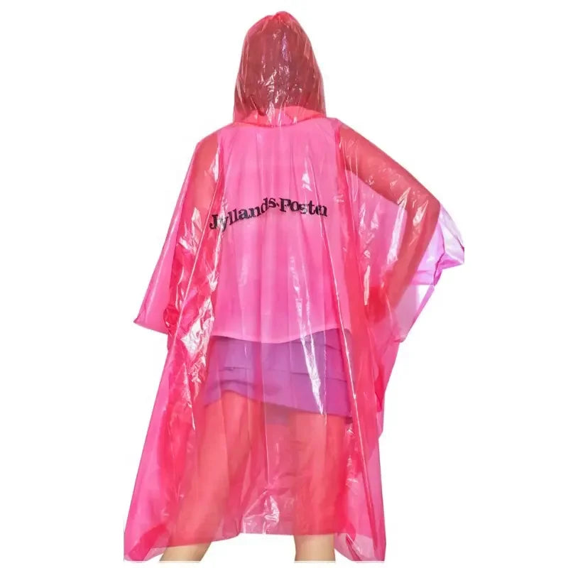 PE Custom Rain Poncho Printed Plastic Rainwear Travel Rain Poncho Emergency Waterproof Rain Poncho