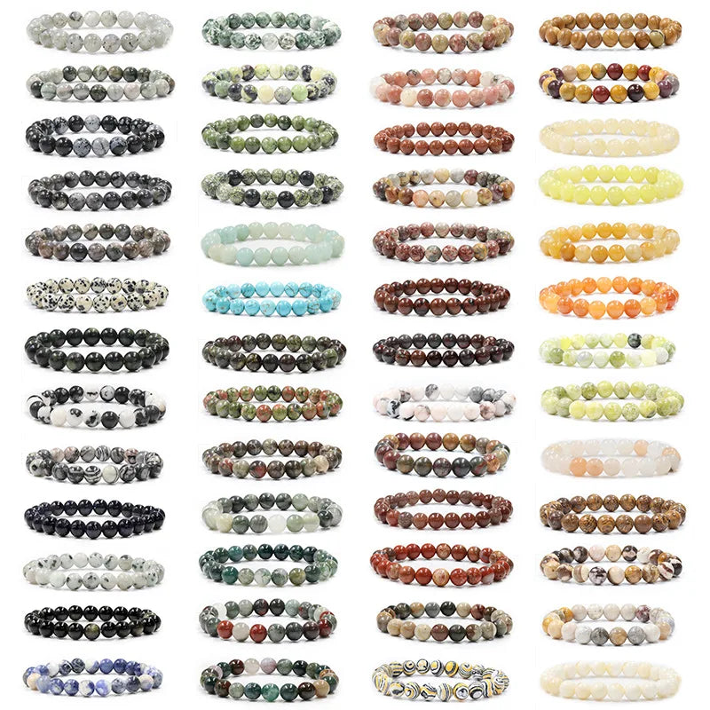 Wholesale Healing 8mm Natural Stone Bracelet Round Colorful Stainless Steel Tiger Eye Beads Crystal Bracelet