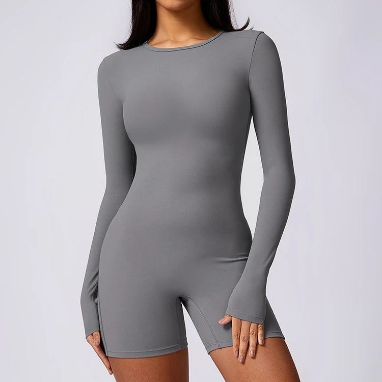 New Arrivals Backless One Piece Jumpsuit Custom logo Yoga Gym Workout Shorts Jumpsuits for Women
