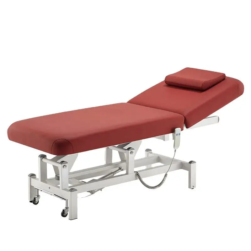 HICOMED 2024  Electric 2 Motors Massage Treatment Lash Tattoo Table Red Adjustable Professional SPA Beauty Salon Bed