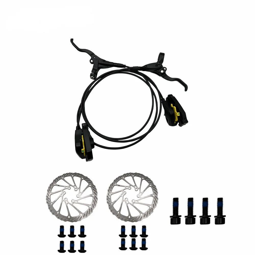 Aluminum Alloy 160 mm Front Rear Caliper Bike Disc Brake Kit with Tool-Free Pad Adjuster for Road Mountain Road Bicycles